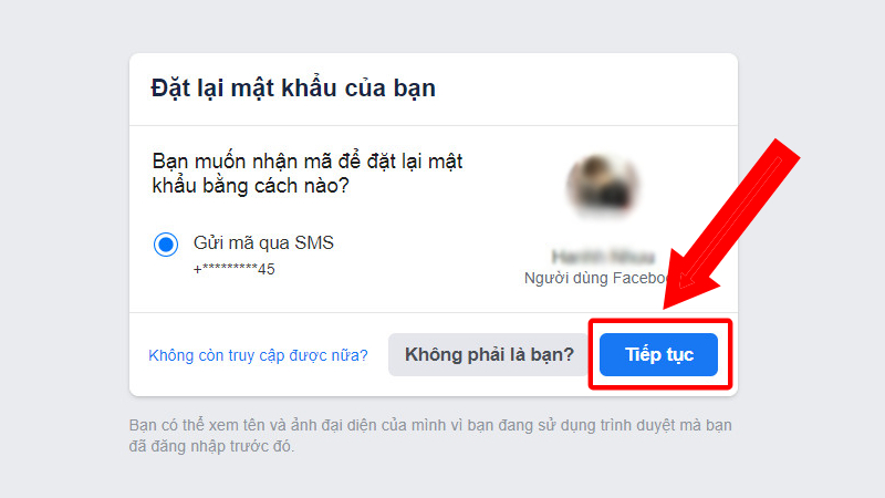 Nhận mã SMS về số điện thoại đăng kí